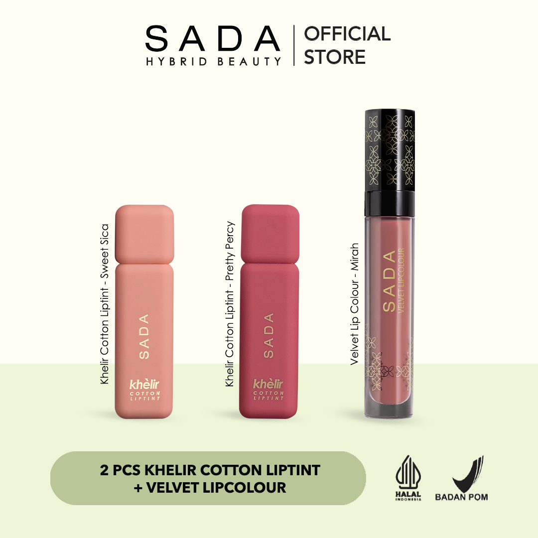 [11.11 SALE] Khelir Cotton Liptint Sweet Sica - Pretty Percy & Velvet Lipcolour Mirah